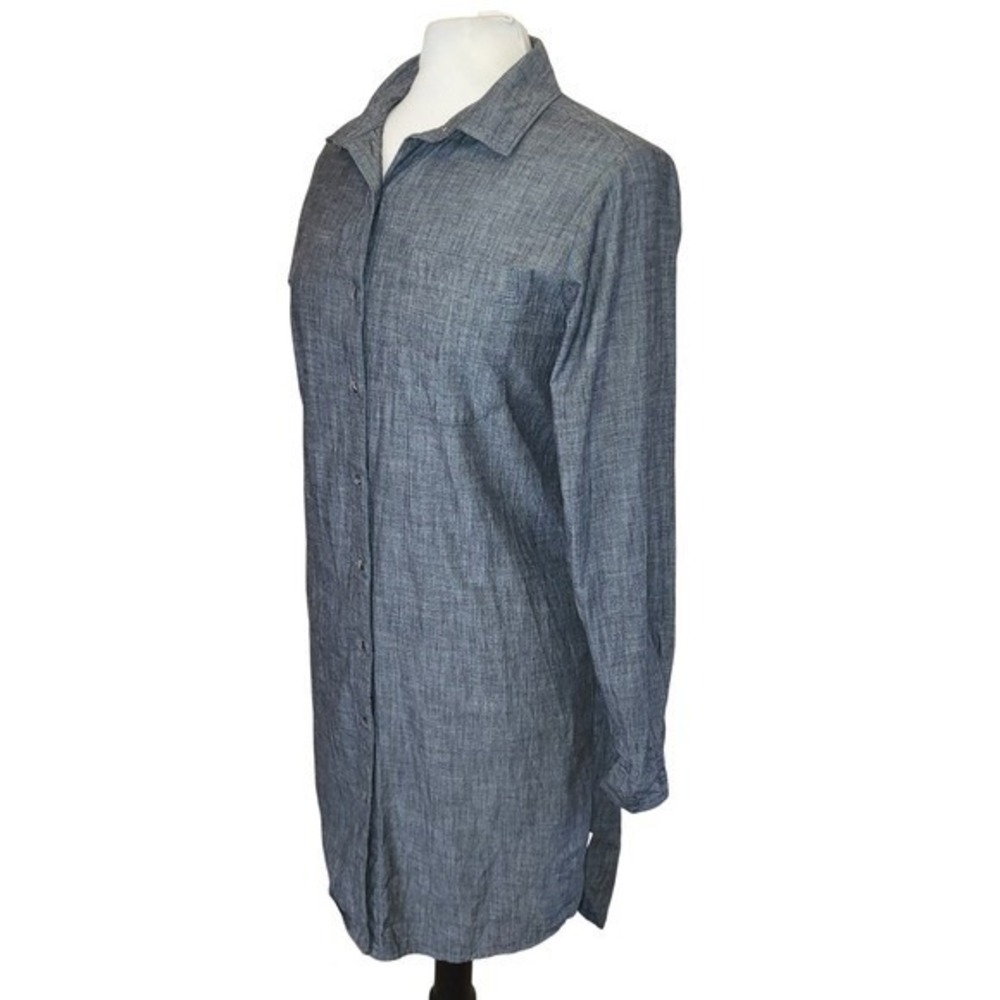 The North Face Chambray Gray Long Sleeve Cotton Gorpcore Shirt Dress Small - Picture 3 of 7